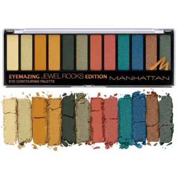 Paleta farduri de ochi, Manhattan, Eyemazing Palette, 12 culori, 007 Jewel Rocks Edition