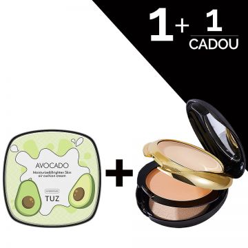 Set Pudra 2 in 1 HOLD MAKEUP Collagen TUZ si Fond de Ten Moisturize & Brighten Skin Avocado TUZ 1 + 1 CADOU